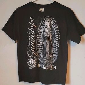 ALSTYLE -Virgen Of Guadalupe Black T-shirt Size L